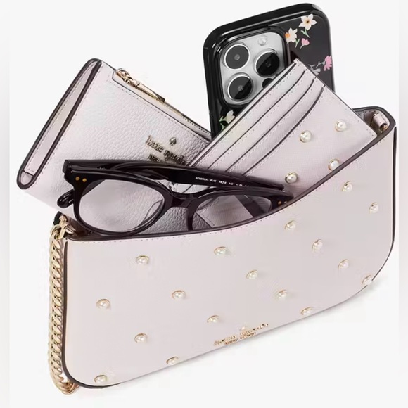 NWT Kate Spade ♠️ Madison Studded Pearls Pochette - Picture 6 of 6